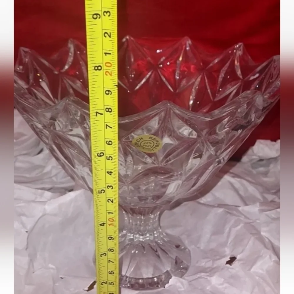 DONNA BOHEMIA CRYSTAL PRIMa  collection footed BOWL 23 cm